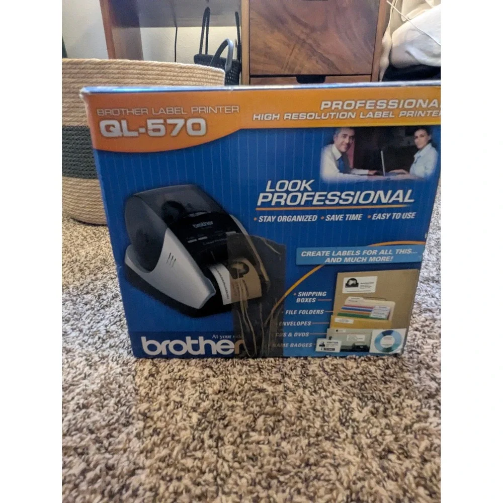 Brother QL-570 Professional Label Printer High Speed Thermal Desktop SilverBlack